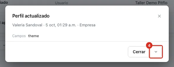 La ficha de un hecho de la bitácora