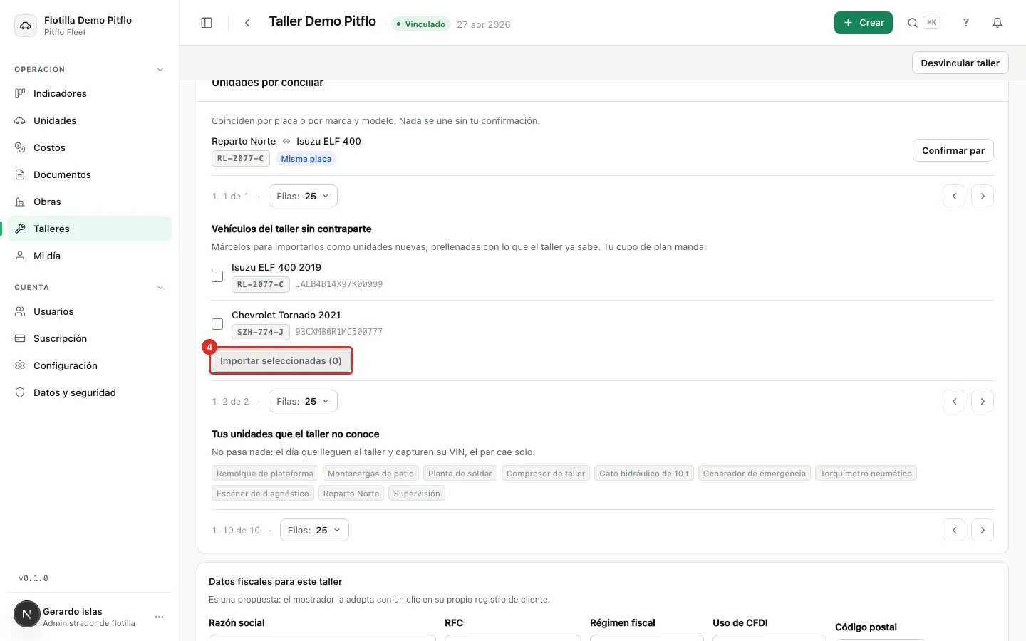 Vehículos del taller que puedes importar