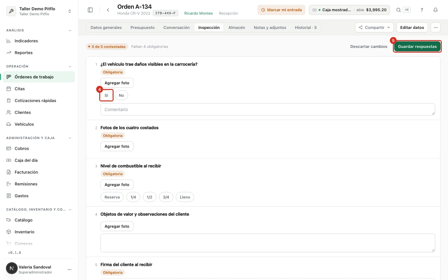Contestando el cuestionario