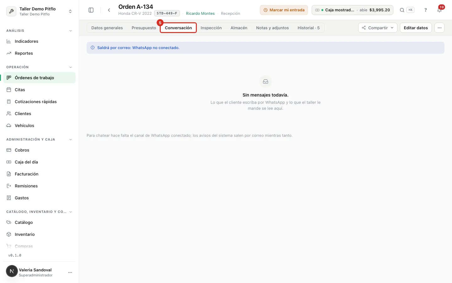 La sección Conversación