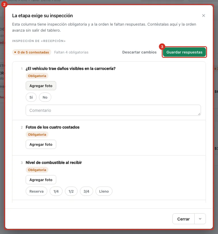 La etapa exige su inspección