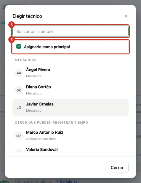 Elegir técnico