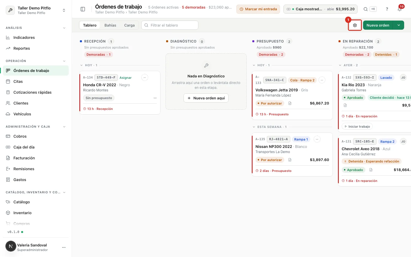 El engrane del tablero