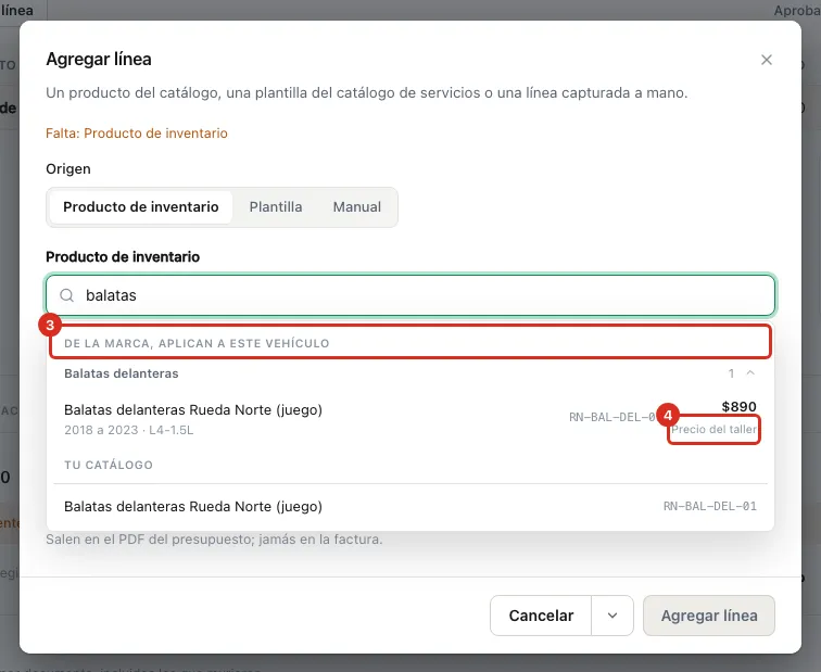 El grupo de la marca arriba del catálogo del taller