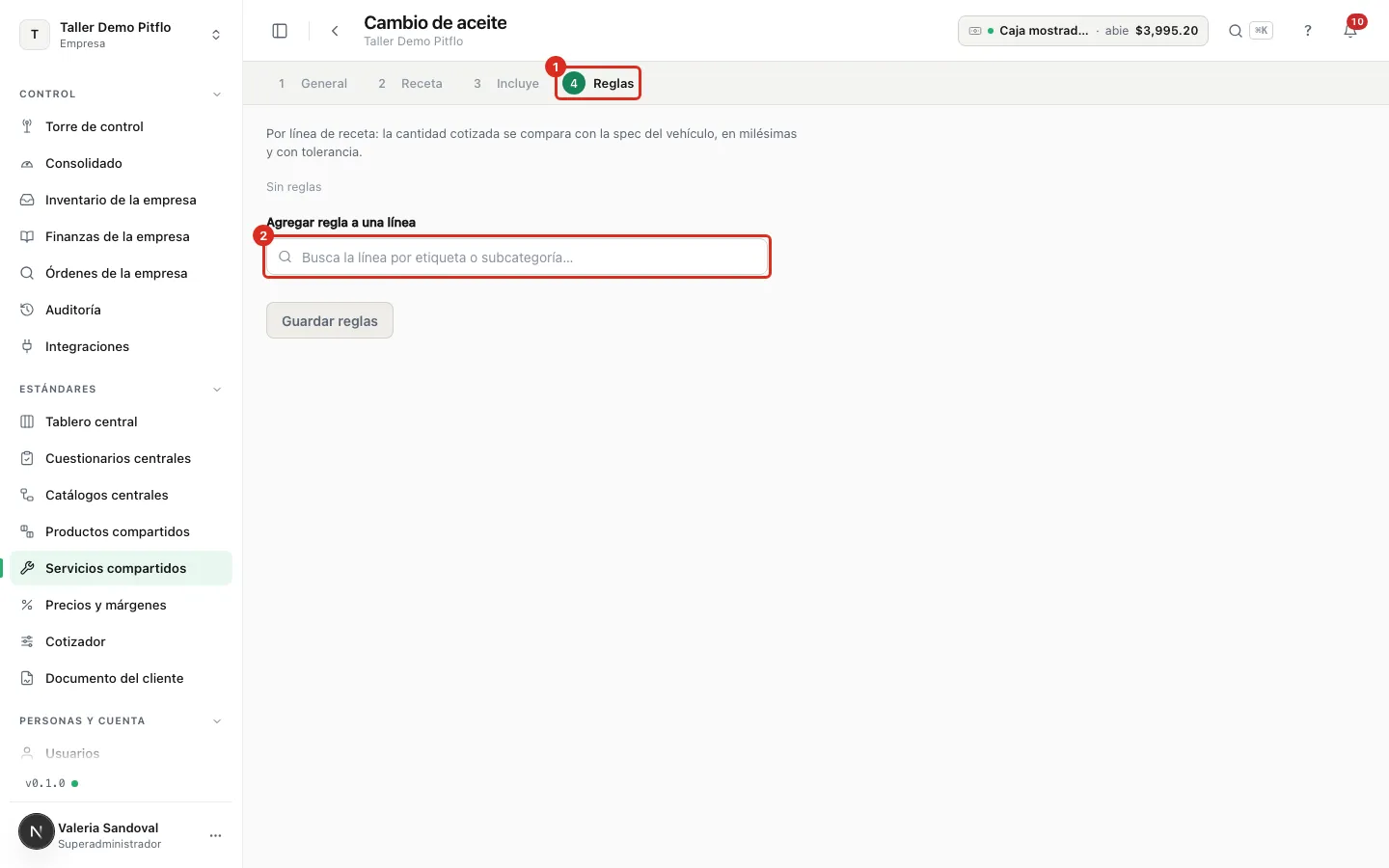 El paso Reglas