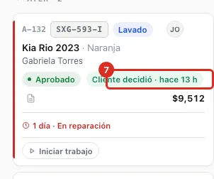La tarjeta con Cliente decidió