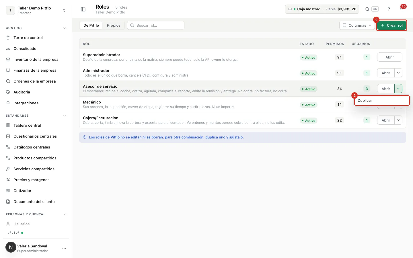 Duplicar un rol de fábrica o crear uno desde cero