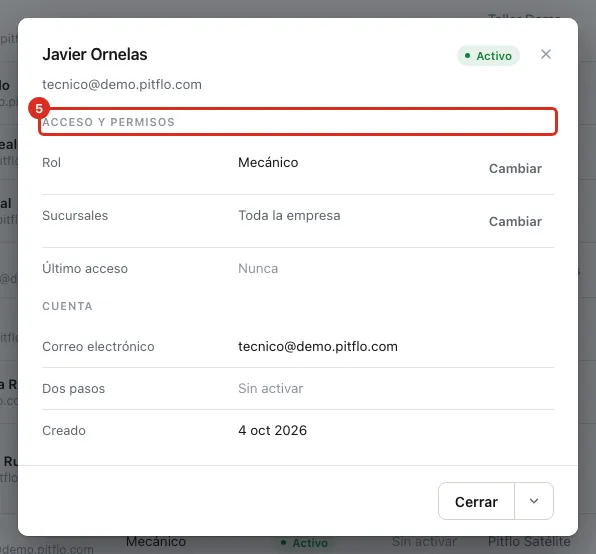 La ficha de una persona